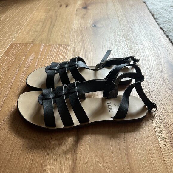 NAE Vegan Gladiator Sandals, Black, Size 39 EU - Picture 4 of 5